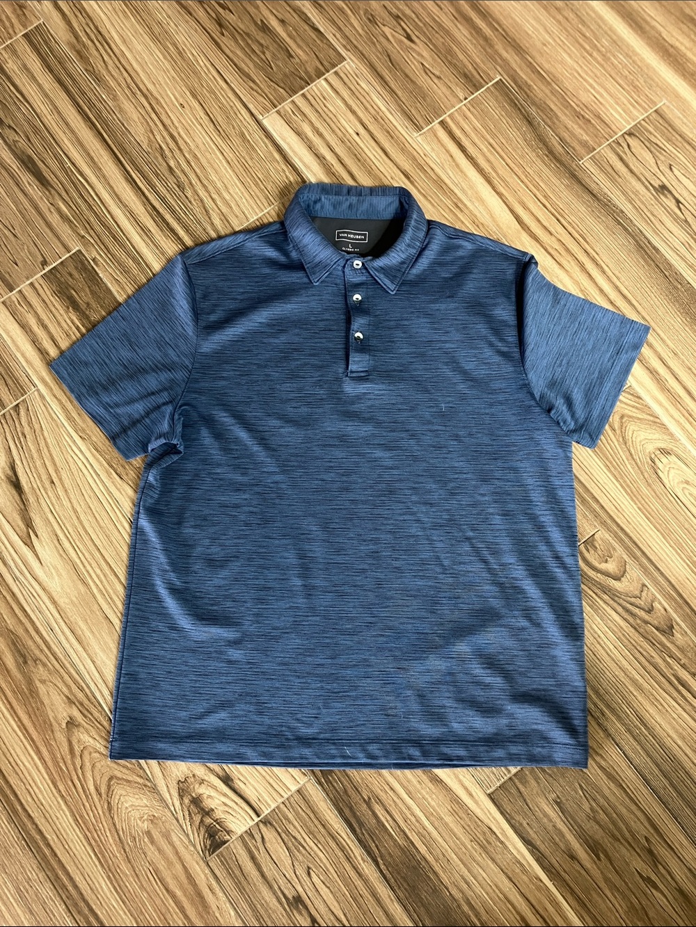 Van Heusen Men's Heathered Blue Polo